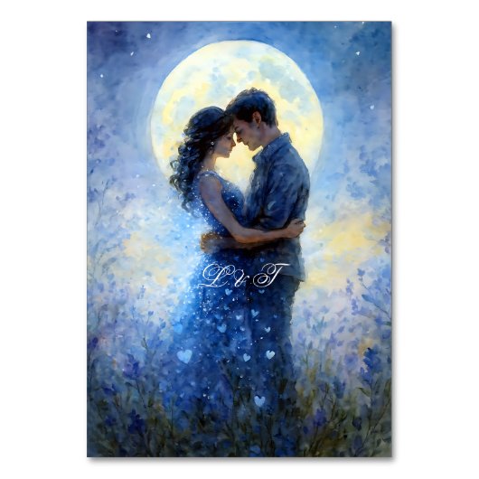 Moonlight Wedding Celestis Liebe Night Sky Thema Tischnummer (Rückseite)