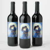 Moonlight Wedding Celestis Liebe Night Sky Thema Weinetikett (Flaschen)