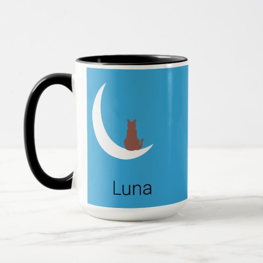Moonlight Whiskers | Minimalist Cat & Moon Morphin Tasse (Links)