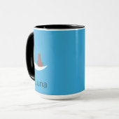 Moonlight Whiskers | Minimalist Cat & Moon Morphin Tasse (Vorderseite Links)