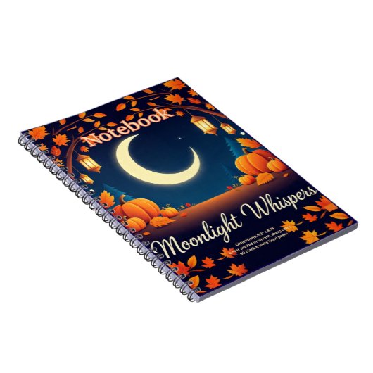 Moonlight Whispers Fall Spiral Notebook Notizblock (Rechte Seite)