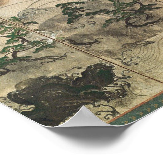 Moonlight Winter Landscape Poster (Ecke)