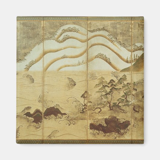 Moonlight Winter Landschaft Magnet (Vorne)