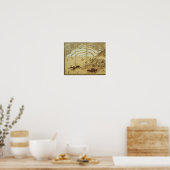 Moonlight Winter Landschaft Poster (Küche)