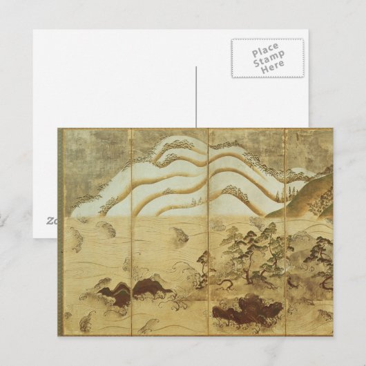 Moonlight Winter Landschaft Postkarte (Vorne/Hinten)