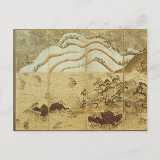 Moonlight Winter Landschaft Postkarte (Vorderseite)