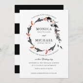 Moonlight Wreath | Moderne botanische Hochzeit Einladung (Vorne/Hinten)