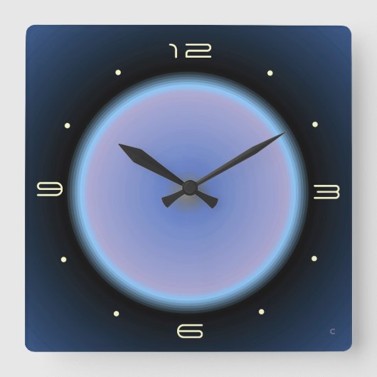 Moonlike Image Pink/Mauve/Blau >Kitchenette Quadratische Wanduhr (Vorderseite)