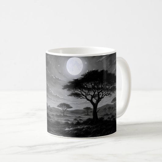 Moonlit African Savanna Kaffeetasse (VorderseiteRechts)