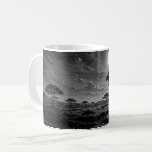 Moonlit African Savanna Kaffeetasse (Vorderseite Links)