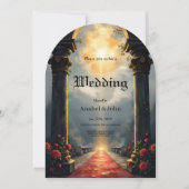 Moonlit Aisle of Eternal Vows –Gothic Wedding Gate Einladung (Vorderseite)