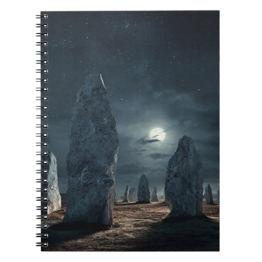 Moonlit Ancient Stehend Stones Notebook Notizblock (Vorderseite)