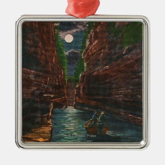 Moonlit Ansicht des Gerinnes Silbernes Ornament (Vorne)