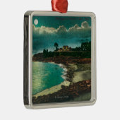 Moonlit Ansicht des Vue de L'EauSanta Cruz, CA Silbernes Ornament (Rechts)