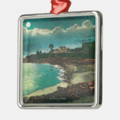 Moonlit Ansicht des Vue de L'EauSanta Cruz, CA Silbernes Ornament (Links)
