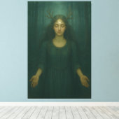 Moonlit Antler Priestess II – Forest Mystic Goddes Leinwanddruck (Insitu (Holzboden))