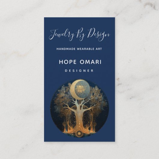 Moonlit Ascension | Tree of Life Design Visitenkarte (Rückseite)