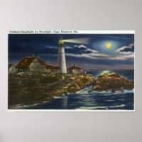 Moonlit Aussicht auf den Leuchtturm Portland Head