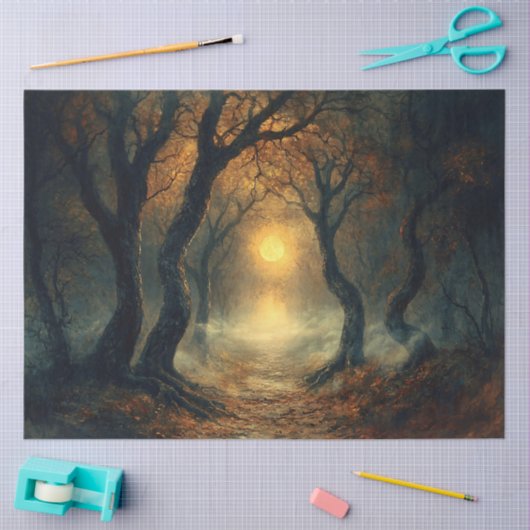 Moonlit Autumn Path Decode Seidenpapier (Basteln)