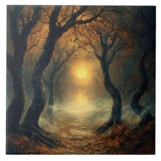 Moonlit Autumn Path Fliese