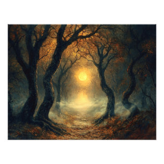 Moonlit Autumn Path Fotodruck