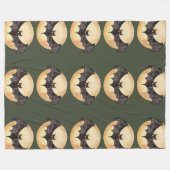 Moonlit Bat Silhouetten Fleecedecke (Vorderseite (Horizontal))