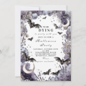 Moonlit Bats Halloween-Party Einladung (Vorderseite)