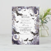 Moonlit Bats Halloween-Party Einladung (Stehend Vorderseite)