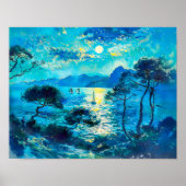 Moonlit Bay mit Boote Impressionist Nocturne Poster (Vorne)