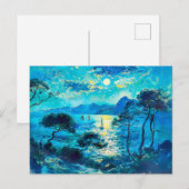 Moonlit Bay mit Boote Impressionist Nocturne Postkarte (Vorne/Hinten)