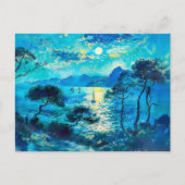 Moonlit Bay mit Boote Impressionist Nocturne Postkarte (Vorderseite)