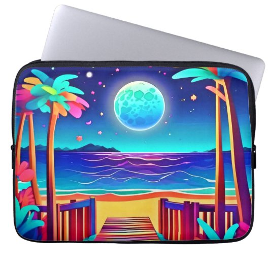 Moonlit Beach Colors Laptopschutzhülle (Vorderseite)