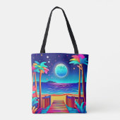 Moonlit Beach Colors Tasche (Rückseite)
