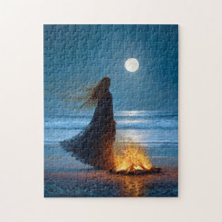 Moonlit Beach Hexe Puzzle