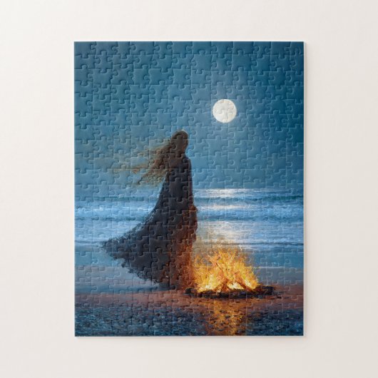 Moonlit Beach Hexe Puzzle (Vertikal)