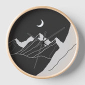 Moonlit Berge Kunstmauer Uhr mit Nacht (Vorderseite)