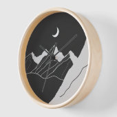 Moonlit Berge Kunstmauer Uhr mit Nacht (Winkel)