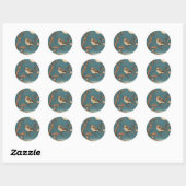 Moonlit Bird on Blossom Branch Stickers (Blatt)