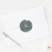 Moonlit Bird on Blossom Branch Stickers (Umschlag)