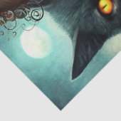 Moonlit Black Cat Goth Girl & Raven Decoupage Seidenpapier (Detail)