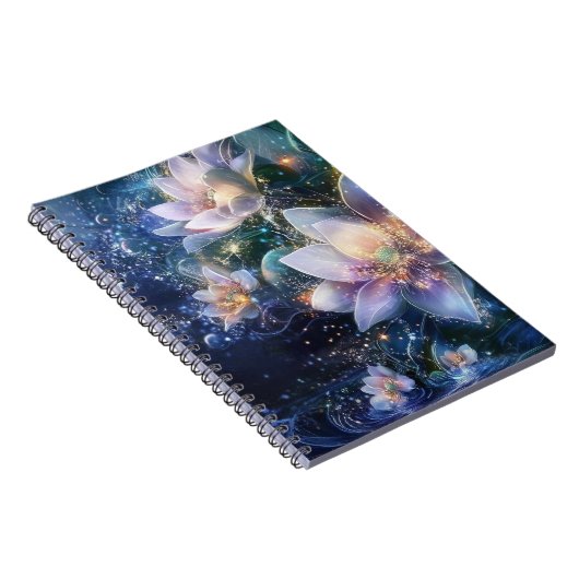 Moonlit Blooms: verzaubertes Waters Spiral Noteboo Notizblock (Rechte Seite)