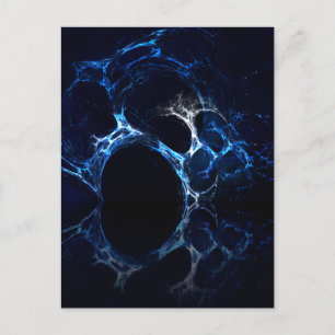 Moonlit Blue Cave Mouth, Fraktal Art. Postkarte