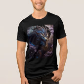 Moonlit Blue Dragon in Sakura Grove Tri-Blend Shirt (Vorderseite)