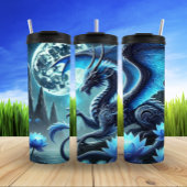 Moonlit Blue Dragon Realm Thermosbecher
