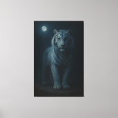 Moonlit Blue White Tiger – Fine Art Canvas Leinwanddruck (Vorderseite)