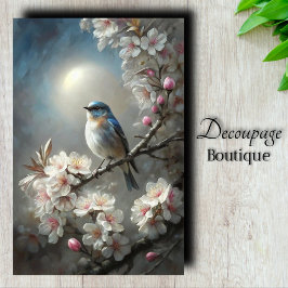 Moonlit Bluebird Decoupage Seidenpapier