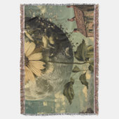 Moonlit Blume und Vintager Charme Decke (Vorderseite Vertikal)