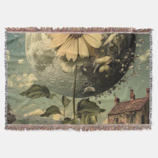 Moonlit Blume und Vintager Charme Decke (Vorderseite)