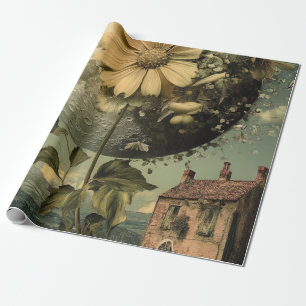 Moonlit Blume und Vintager Charme Geschenkpapier