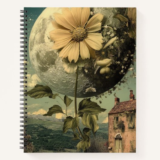 Moonlit Blume und Vintager Charme Notizblock (Vorderseite)
